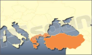 AV Map Mappa Grecia e Turchia per Geosat 6, Geosat 5, Geosat 4/2C e Geosat 2, Motivo